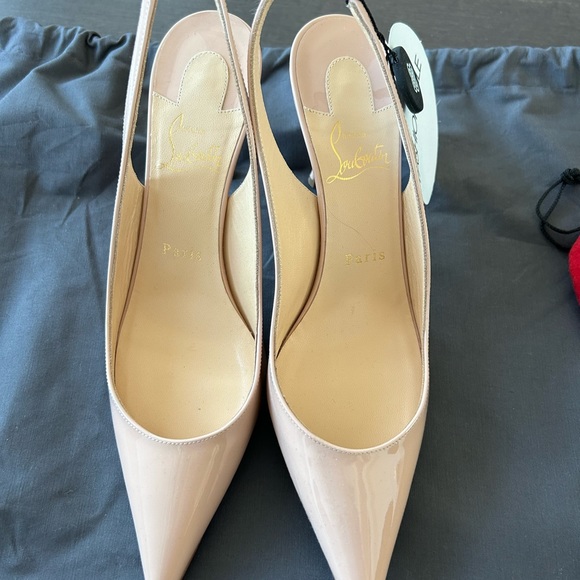 christian louboutin patent kate sling 85 nude - Picture 2 of 7